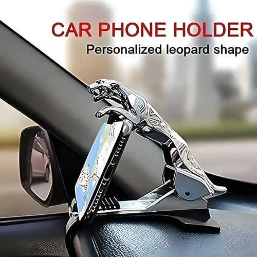 Jaguar Car Mobile Phone Mount Stand 360 Degree Rotation Adjustable Clip Holder( Assorted Color)